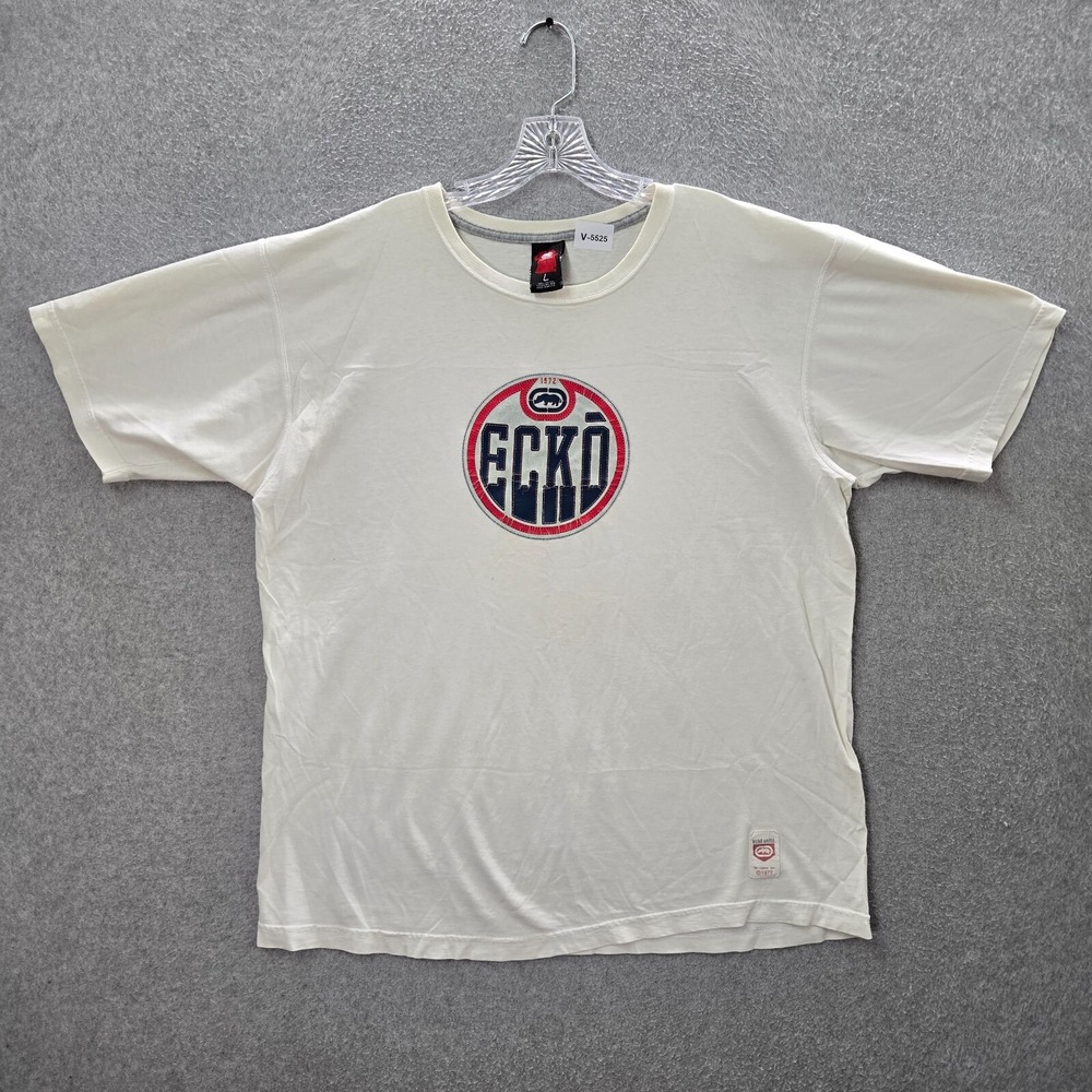 VINTAGE Ecko Unltd Men Shirt Large White Logo Streetwear Skater Y2K Tee READ